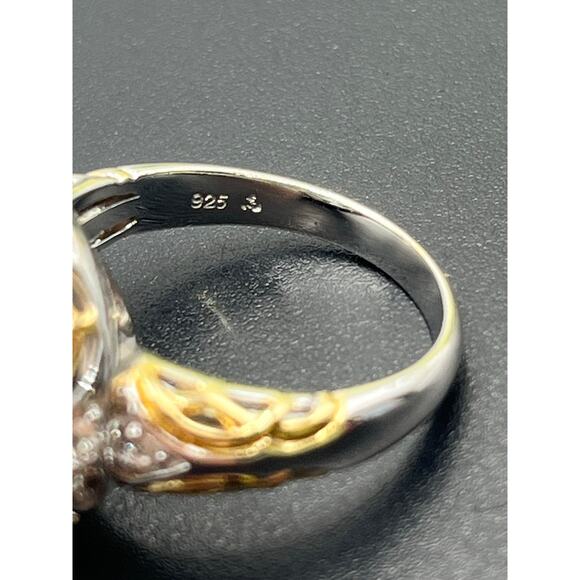 Victoria Wieck Oval Morganite Topaz Oval Sterling Silver Vermeil‎  Ring Sz 10.5 - Picture 8 of 14